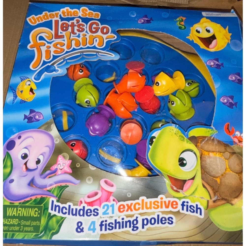 The Fishing Game 2-4 Players Fish Spin Around & Sway Up & Down Lets Go Fishin